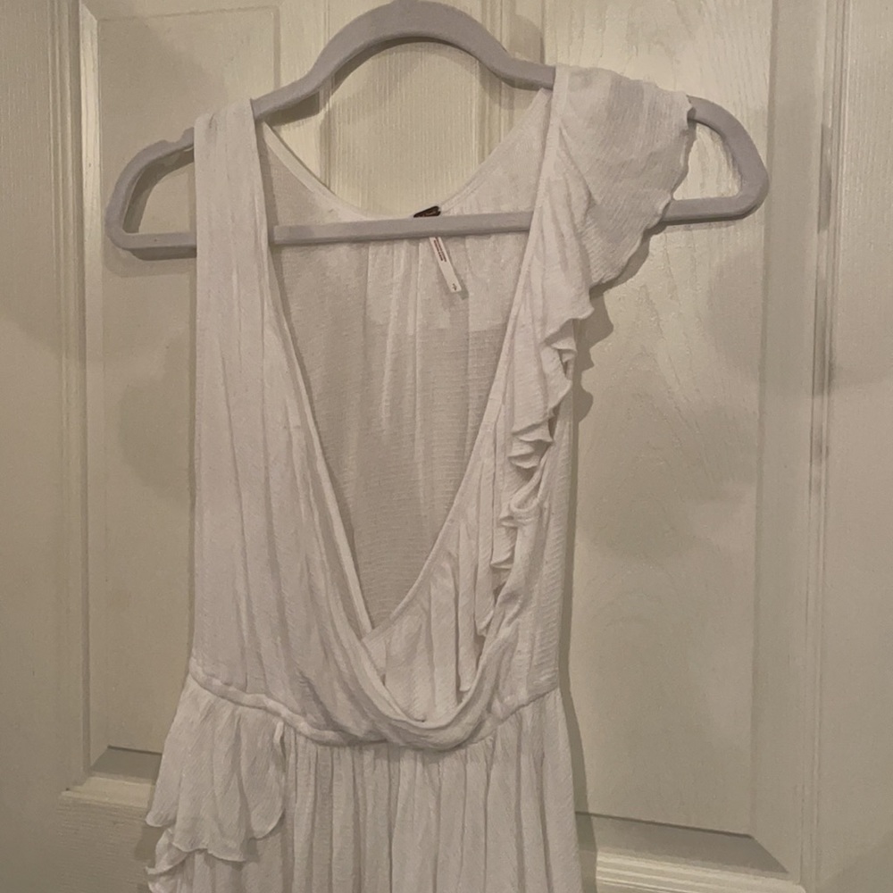 Free People White Ruffle Tank - Picture 3 of 5